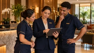 Equipe de hotel planeja a cobertura de turnos para o fim da escala 6x1
